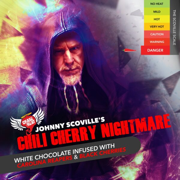 Johnny Scovilles Chili Cherry Nightmare White Chocolate